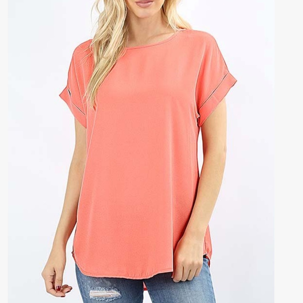 Coral dressy top
